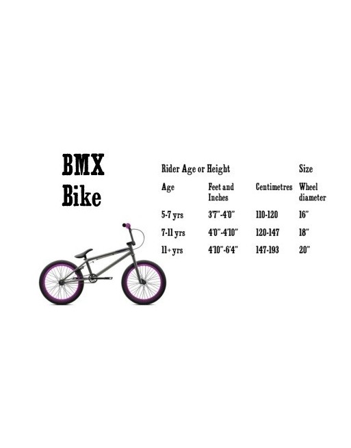 Bmx Wheel Size Chart