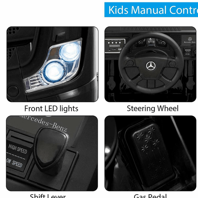 Licensed Mercedes Benz Actros Black 24V Electric Ride On Truck