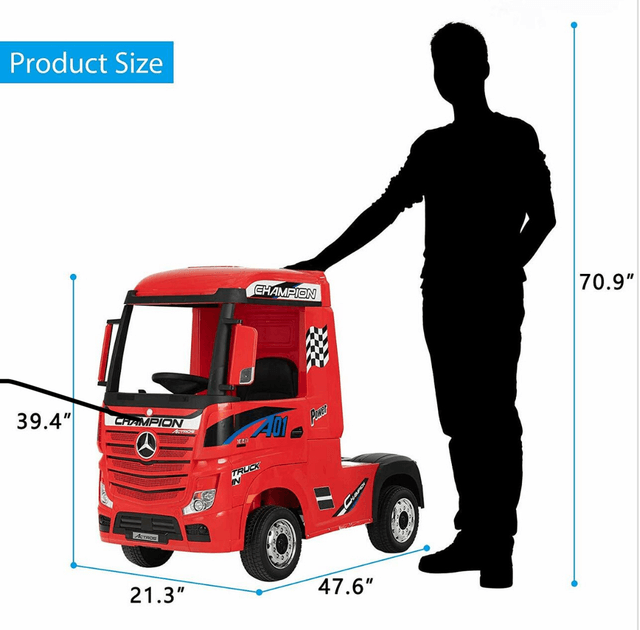 Licensed Mercedes Benz Actros Red 24V Electric Ride On Truck  