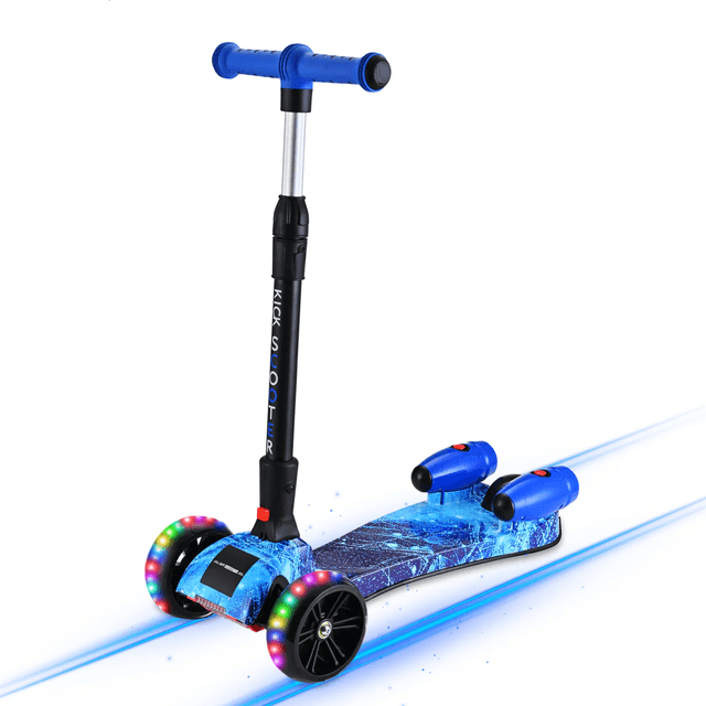 3-Wheel Foldable Kids Scooter with Bluetooth &amp; Lights | Galaxy Blue